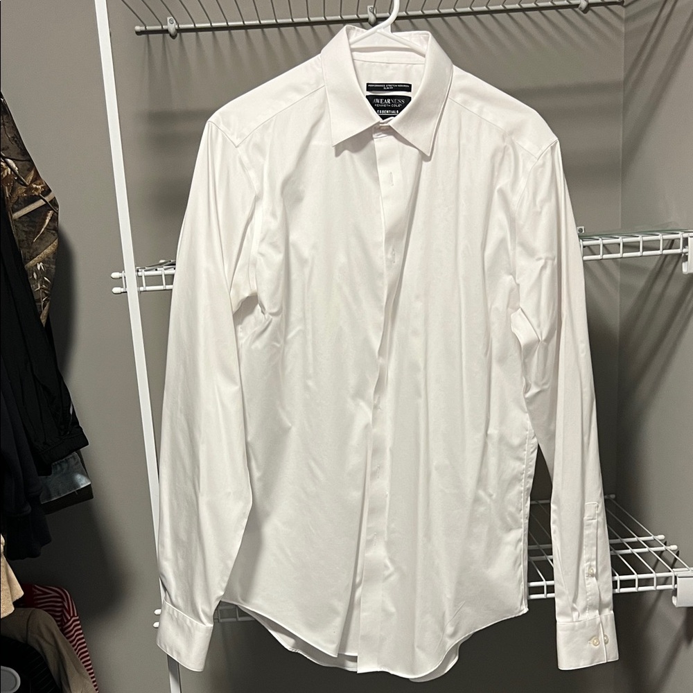 Kenneth Cole Men's White Long-Sleeve Dress Shirt